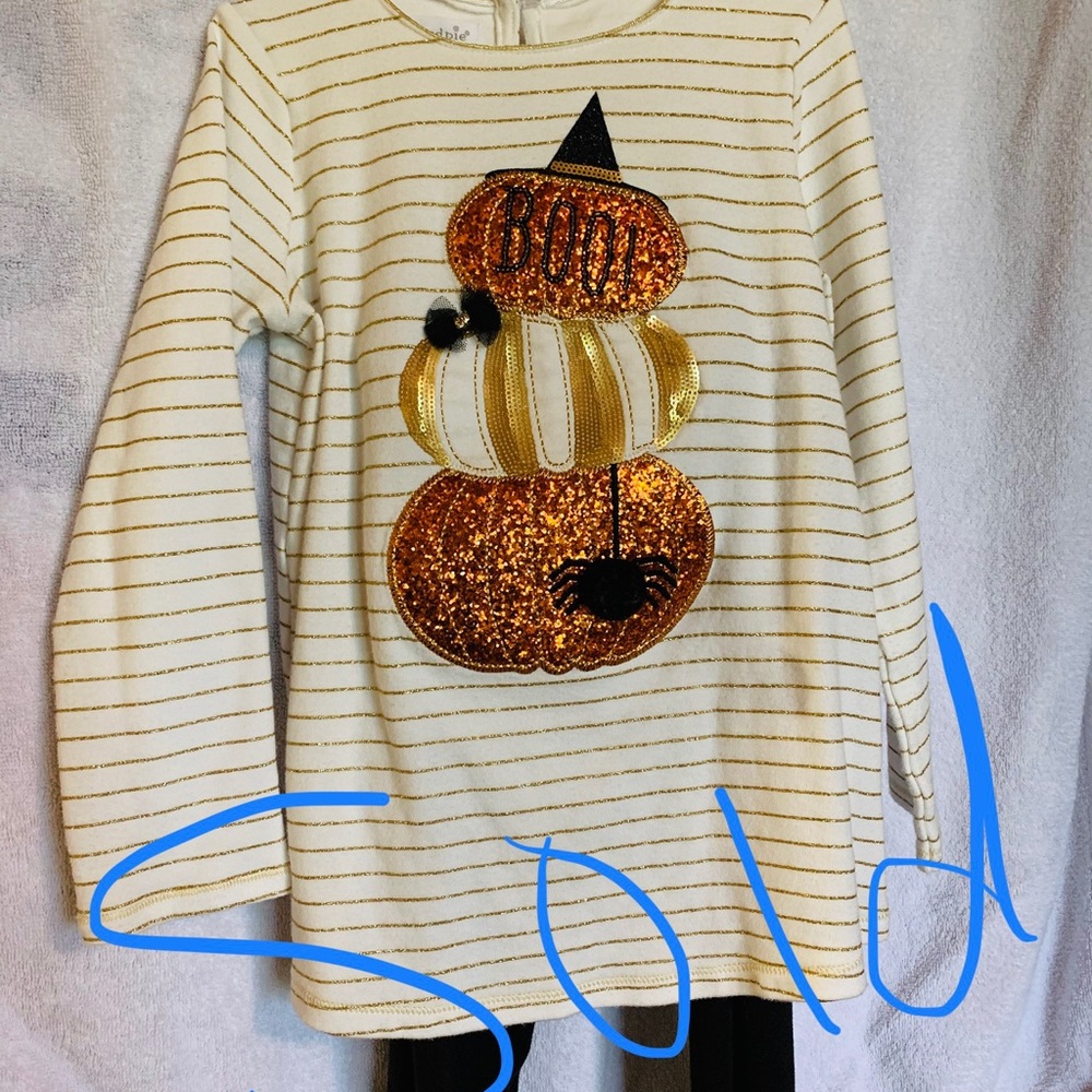 Mud Pie Halloween Top and Leggings 5T